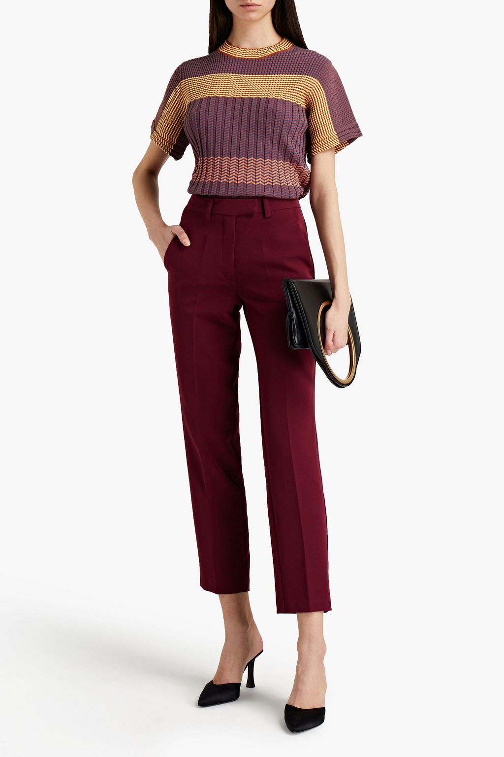 VICTORIA BECKHAM Ribbed striped cotton top