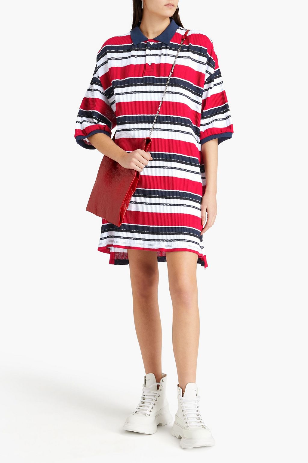 MAISON MARGIELA Striped ribbed-knit mini dress