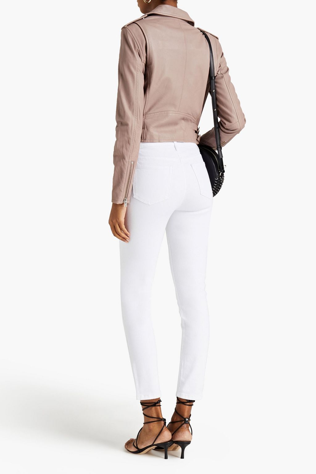 IRO Ashville cropped washed-leather biker jacket