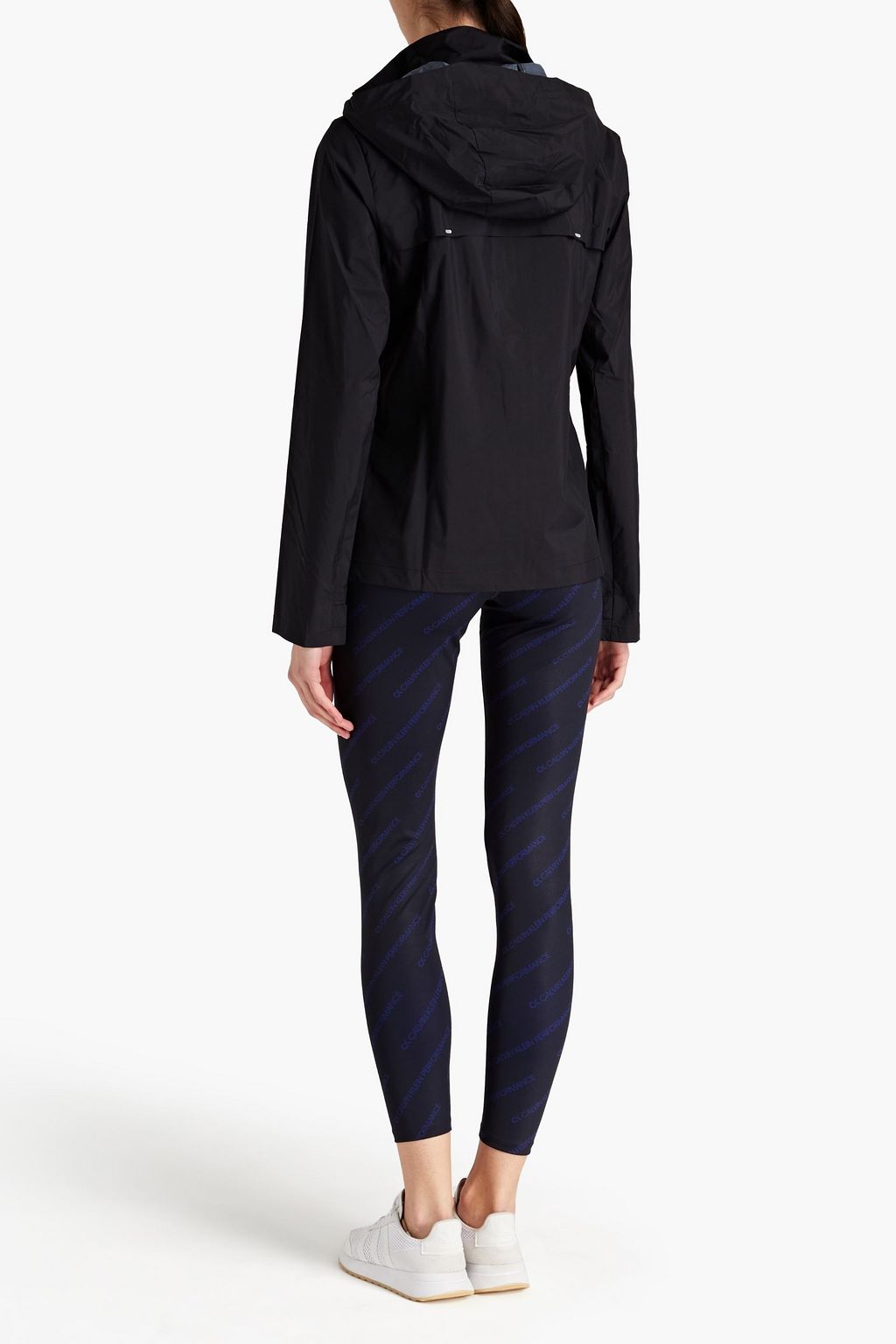 CALVIN KLEIN PERFORMANCE Metallic-trimmed printed shell hooded jacket