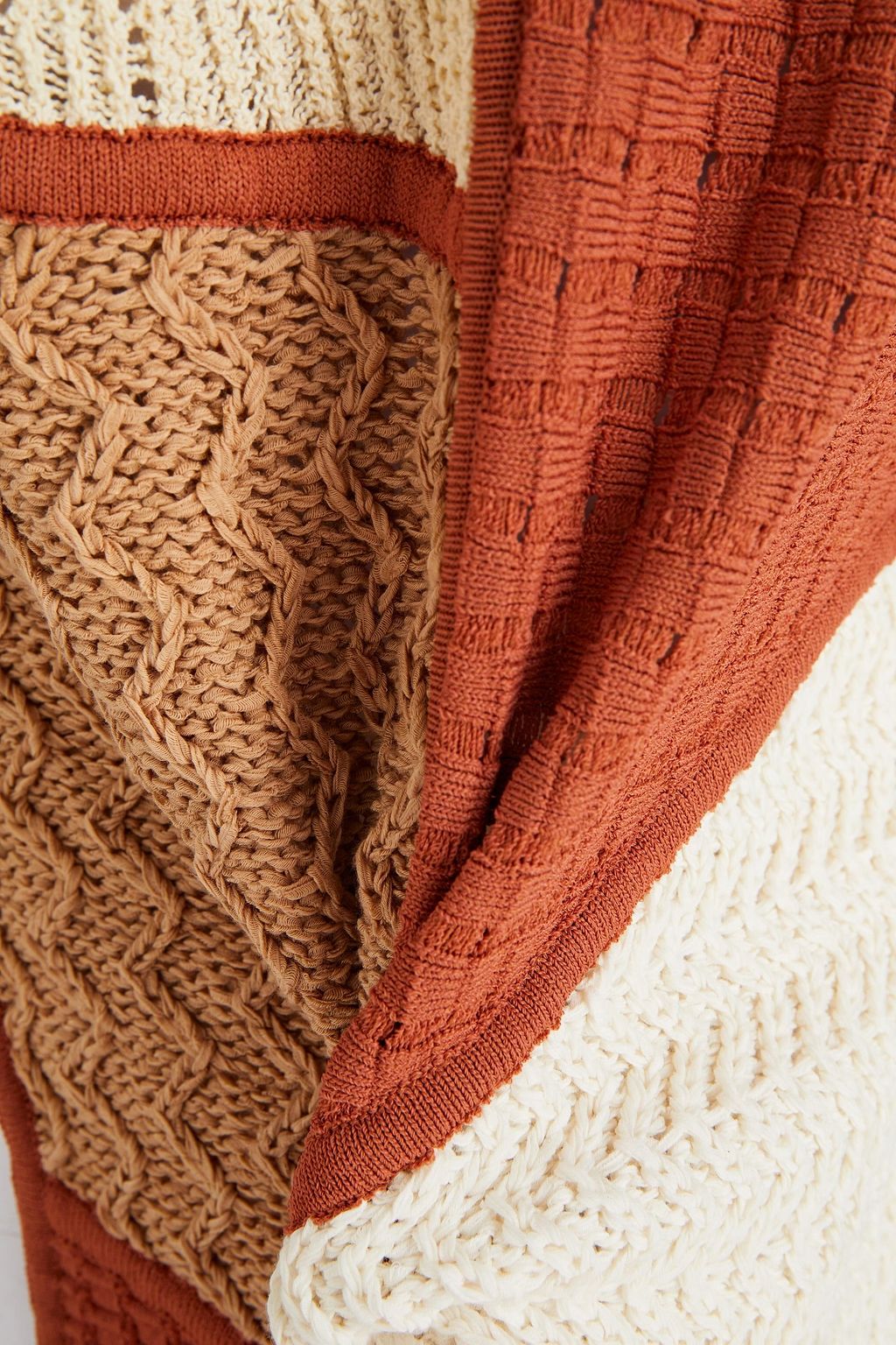 NANUSHKA Patchwork-effect knitted tunic