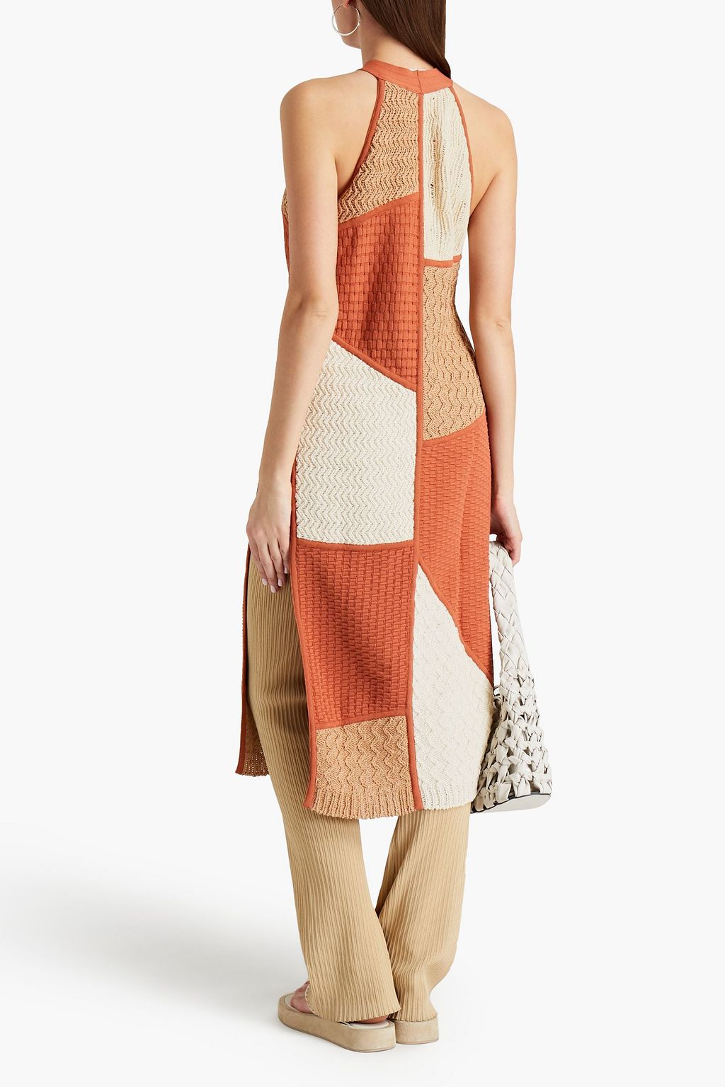 NANUSHKA Patchwork-effect knitted tunic