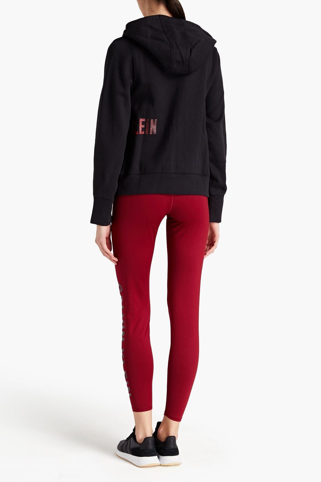 CALVIN KLEIN PERFORMANCE Printed cotton-blend fleece hoodie