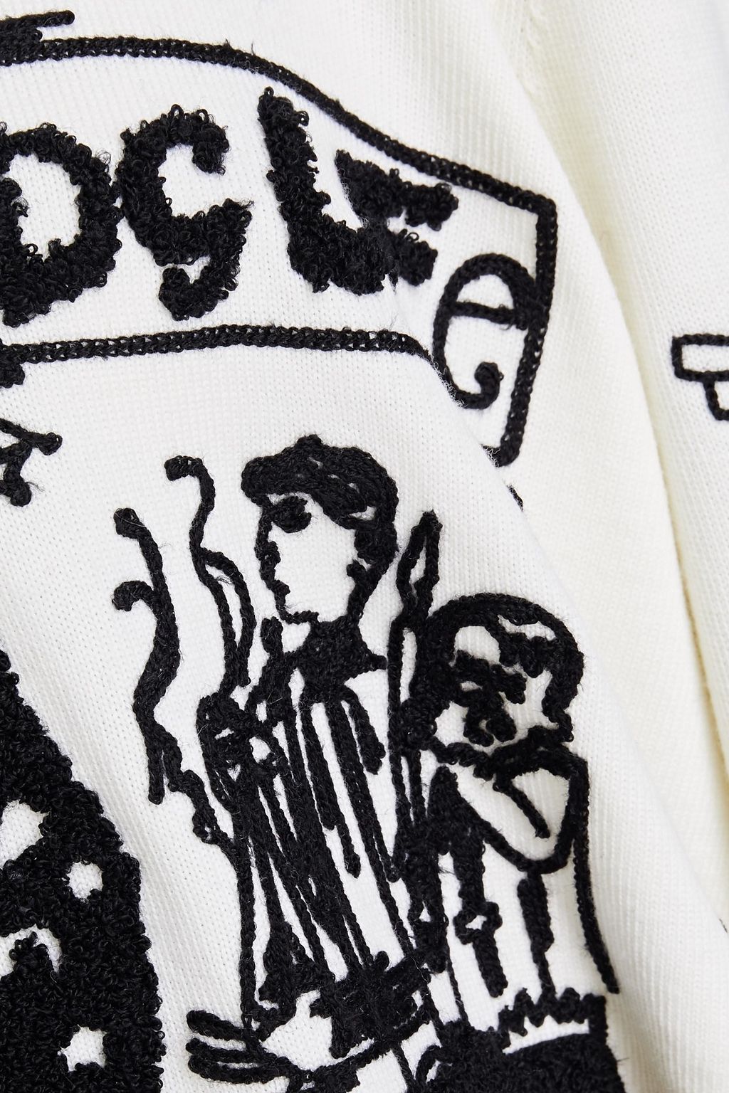 DOLCE&GABBANA 刺繍入り ウール セーター