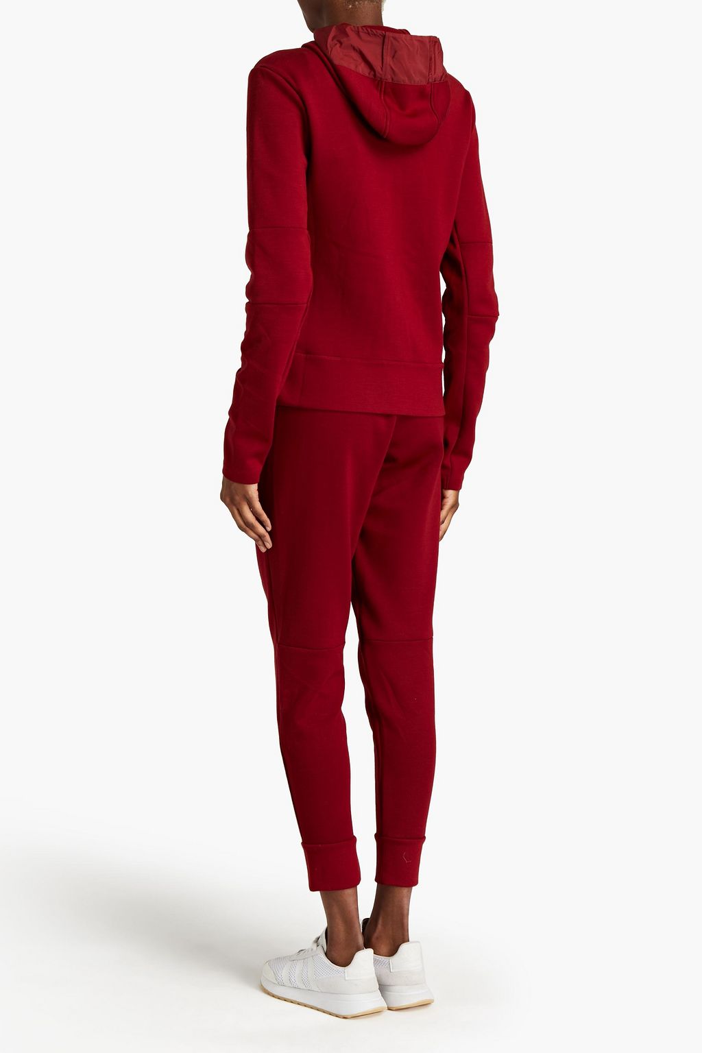 CALVIN KLEIN PERFORMANCE Shell-paneled printed stretch-jersey hooded track jacket