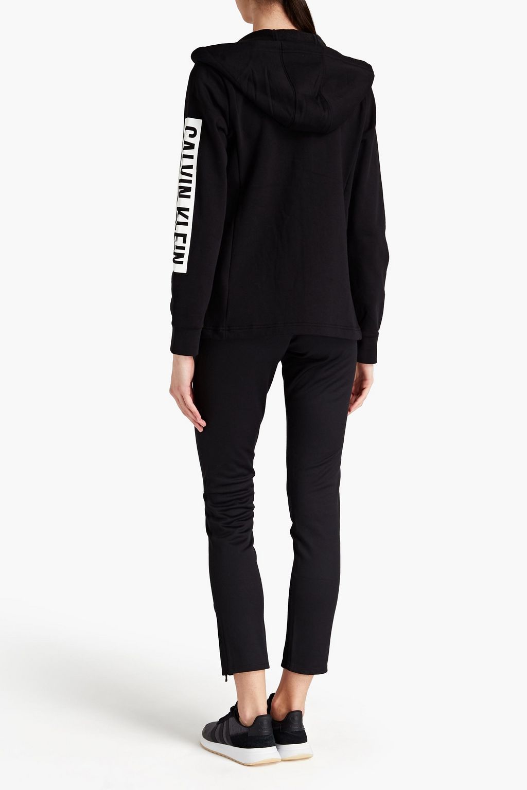 CALVIN KLEIN PERFORMANCE Printed cotton-blend fleece hoodie