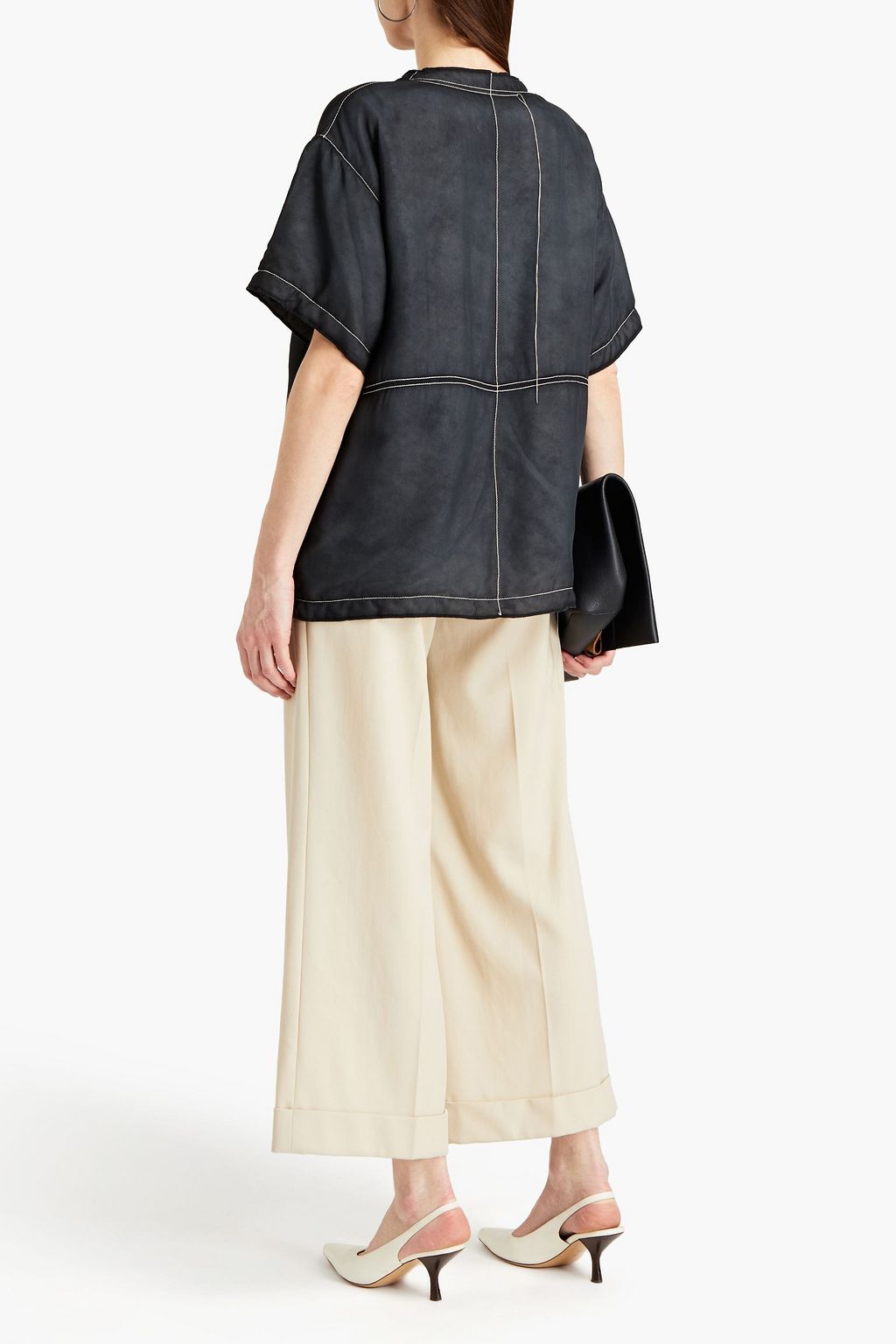 MAISON MARGIELA Padded silk-chiffon top