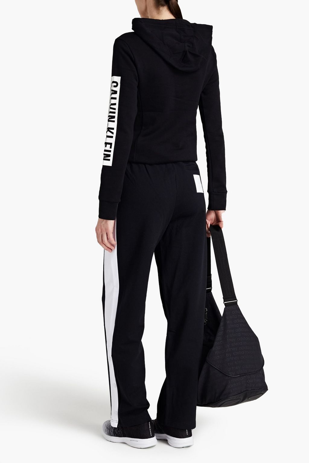 CALVIN KLEIN PERFORMANCE Printed cotton-blend fleece hoodie