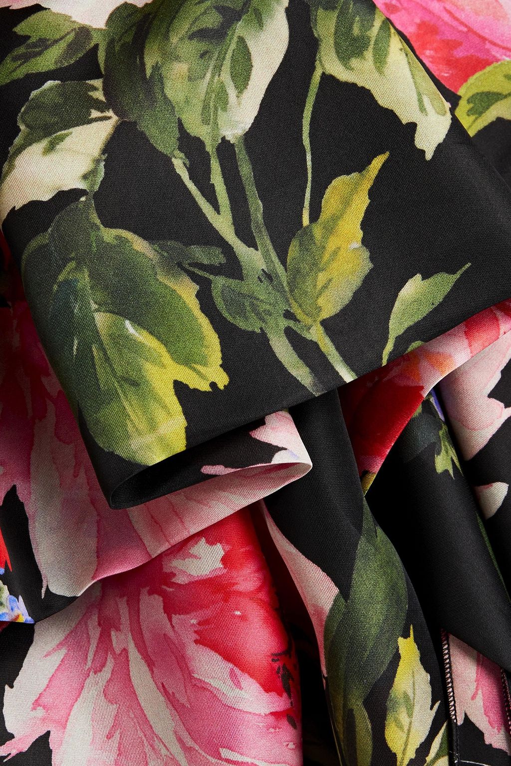 DOLCE&GABBANA Ruffled floral-print silk-blend satin mini dress