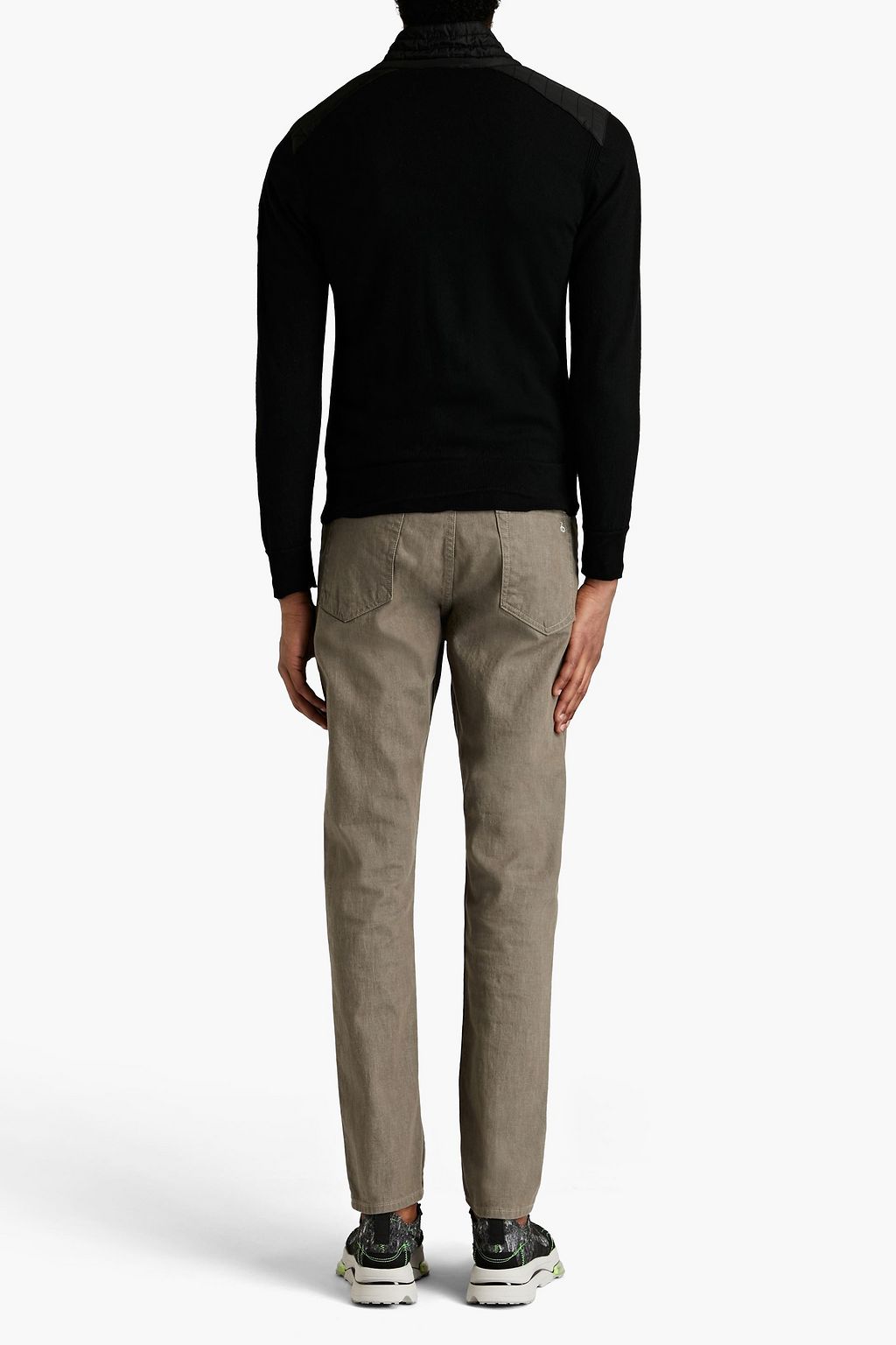 BELSTAFF Kelby slim-fit shell-trimmed logo-appliquéd wool cardigan