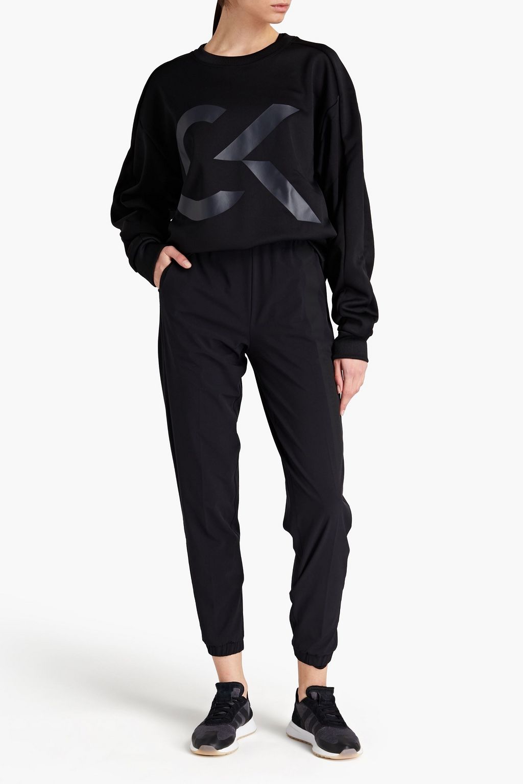 CALVIN KLEIN PERFORMANCE Printed stretch-jersey track pants