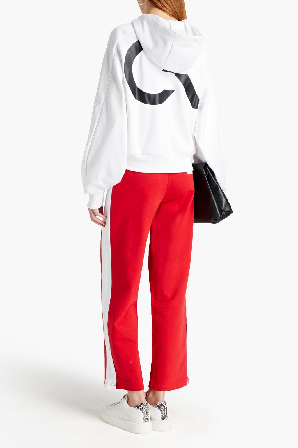 CALVIN KLEIN PERFORMANCE Printed cotton-blend fleece track pants