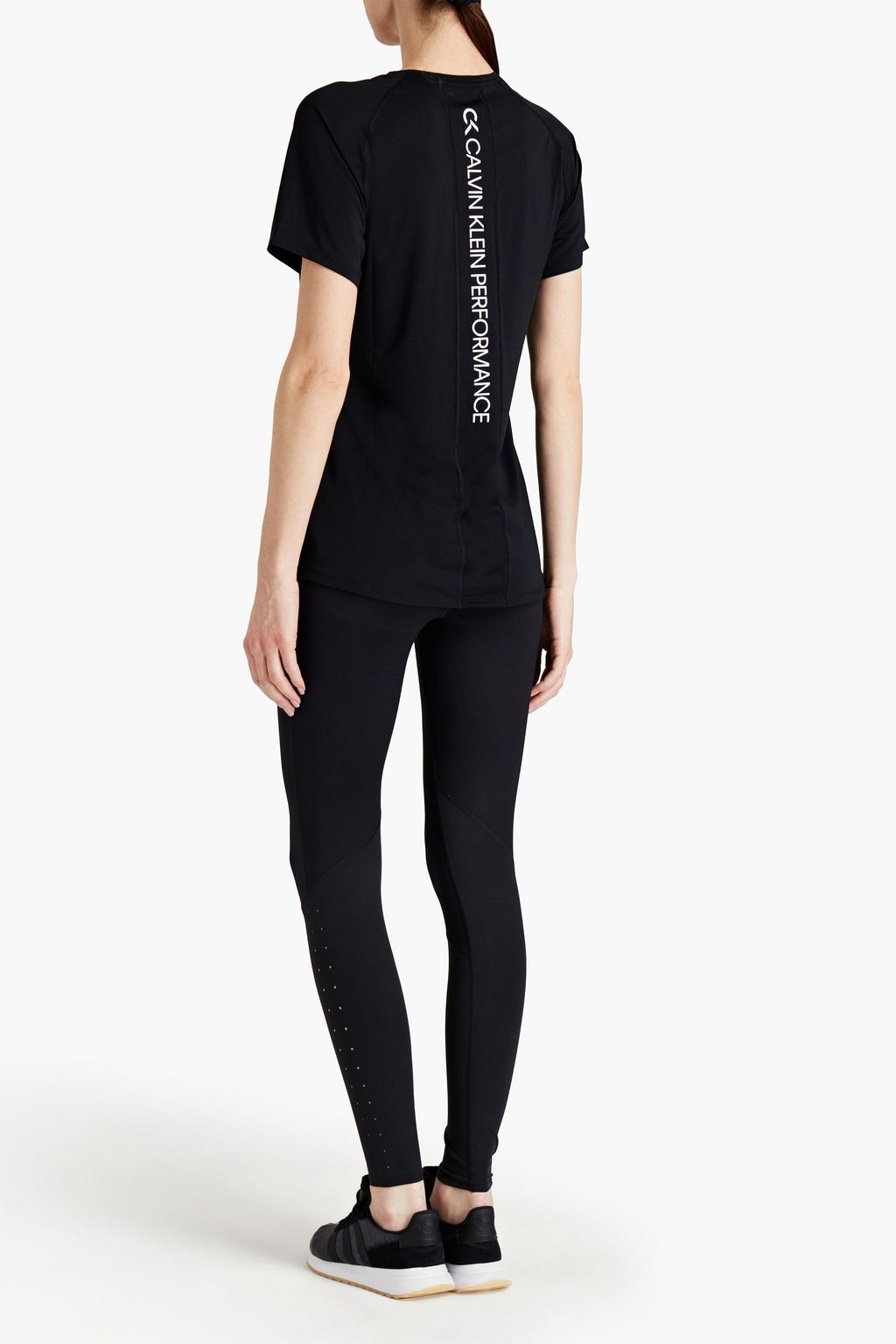 CALVIN KLEIN PERFORMANCE Perforated printed stretch leggings