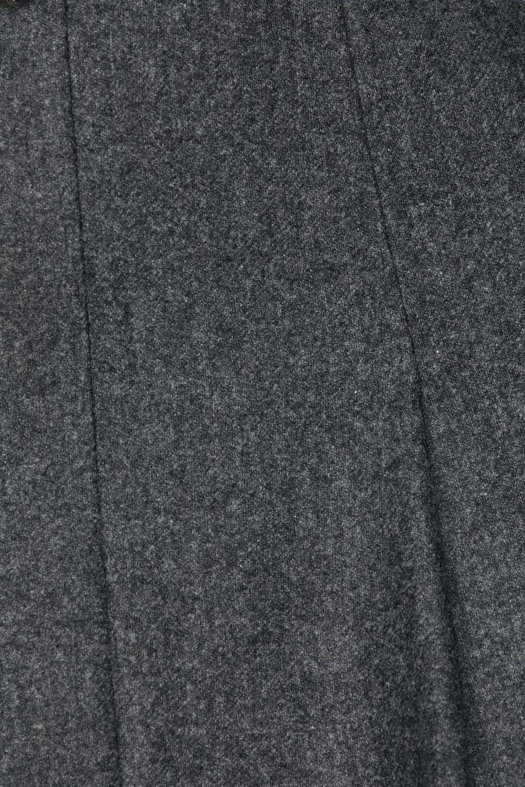 OFFICINE GÉNÉRALE Pleated belted mélange wool-felt skirt