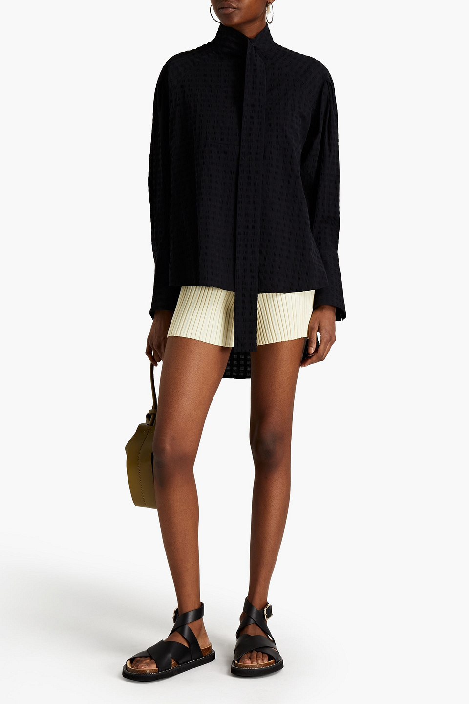 Palmer Harding Cotton-blend Seersucker Blouse