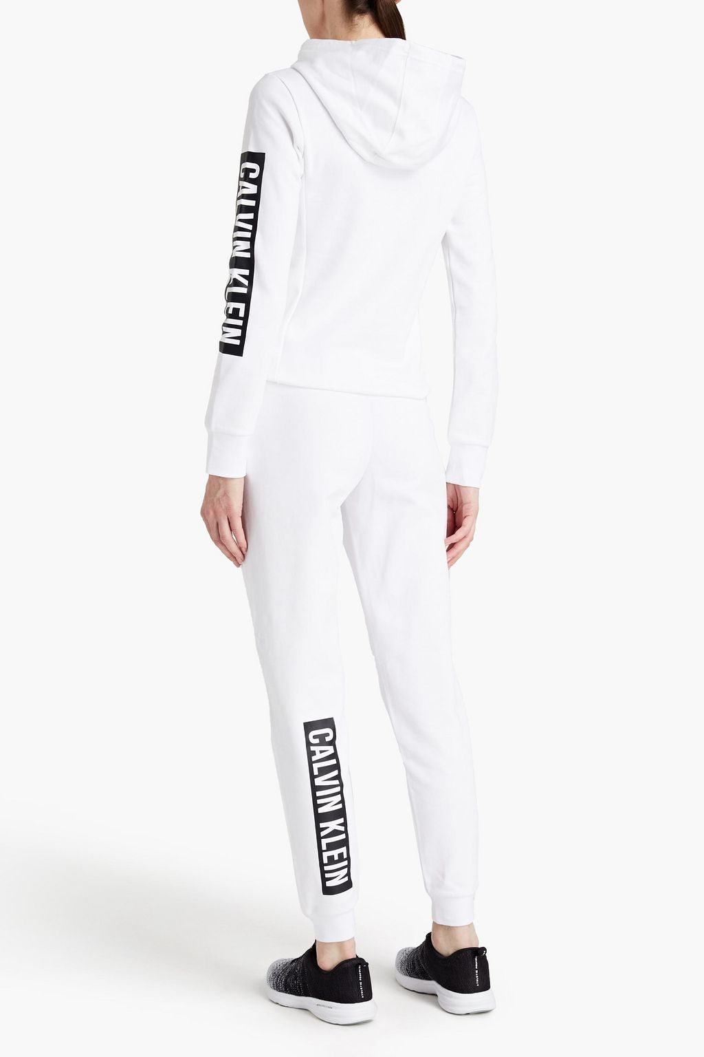 CALVIN KLEIN PERFORMANCE Printed cotton-blend fleece track pants