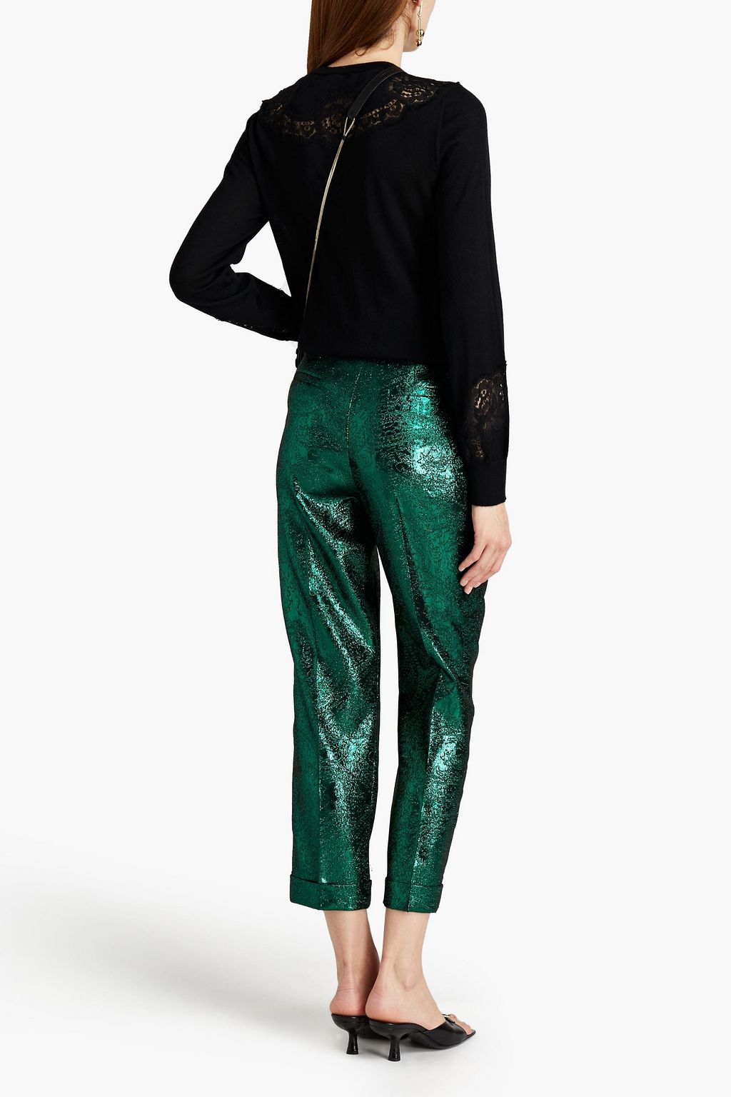 DOLCE&GABBANA Lace-trimmed cashmere sweater