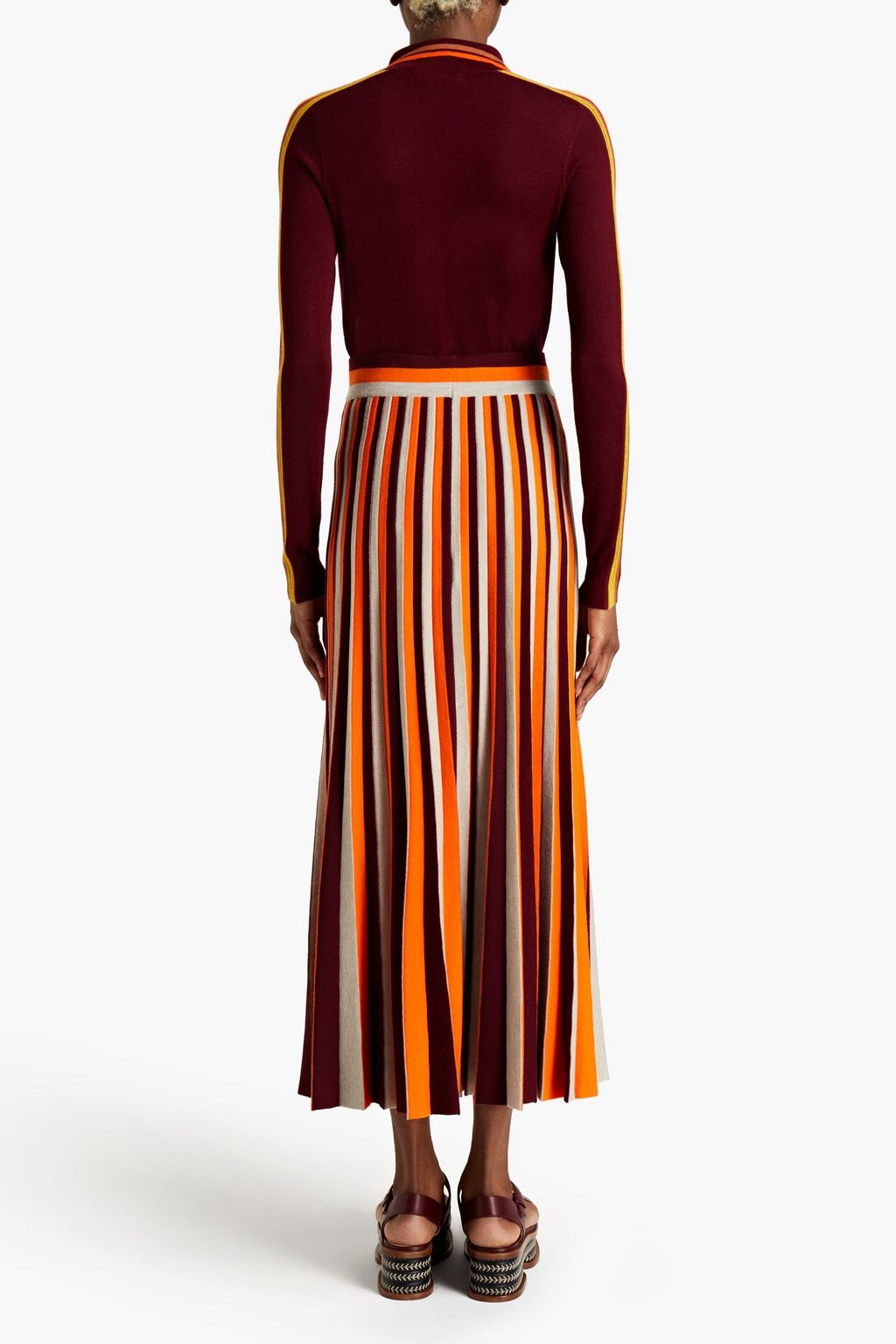 GABRIELA HEARST Dixie striped wool midi skirt