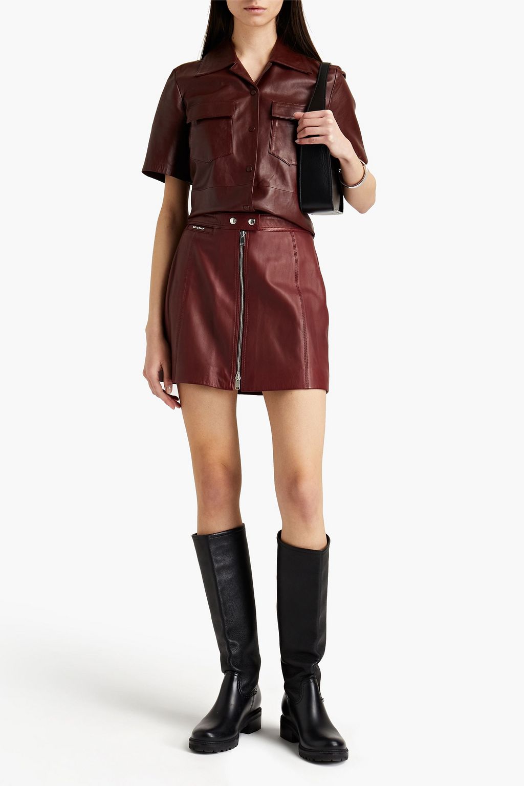 BELSTAFF Biker leather mini skirt