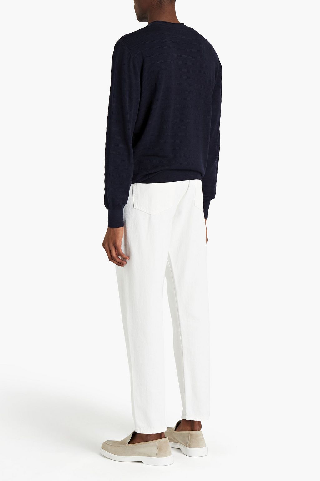 Z ZEGNA Textured silk and cotton-blend sweater