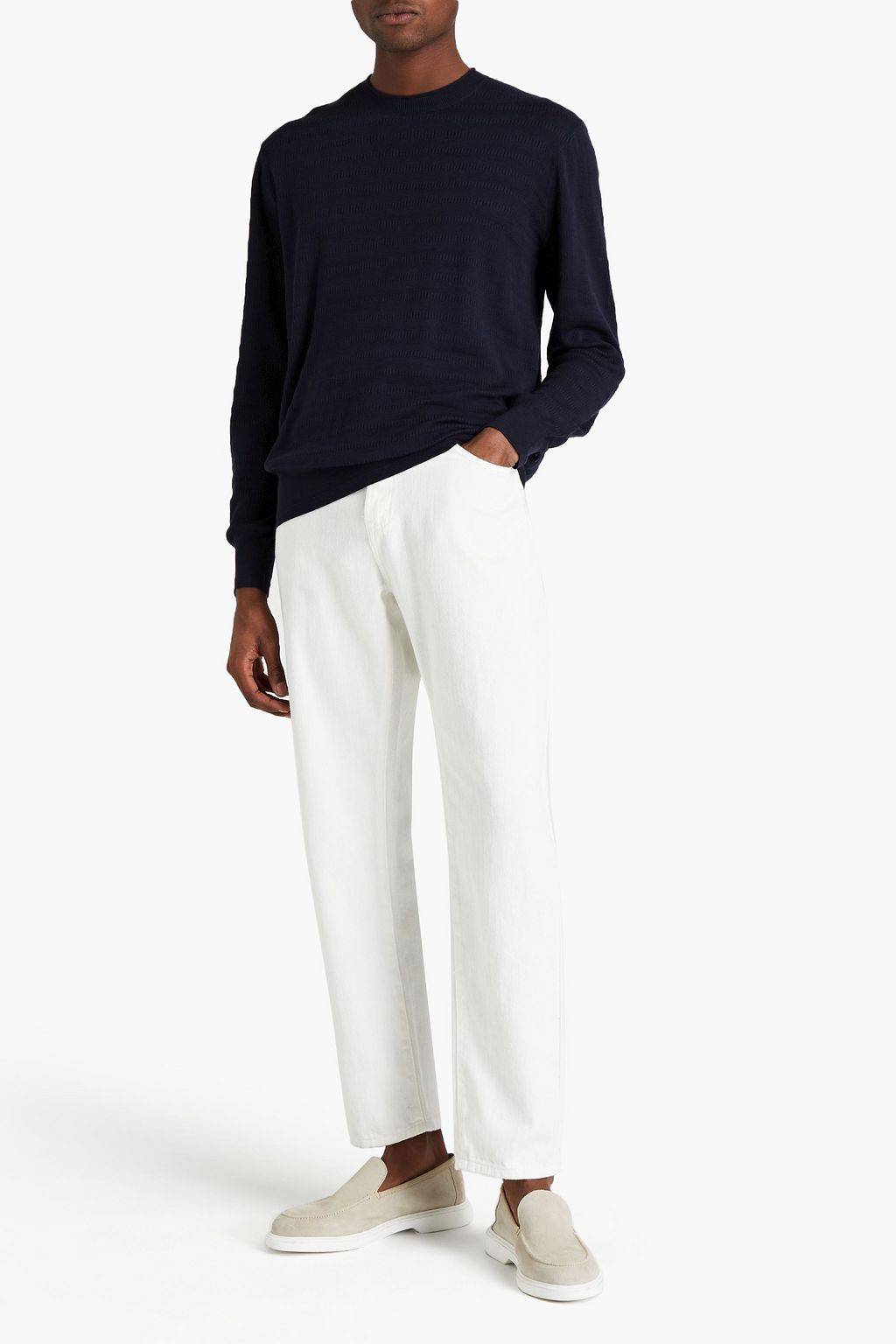 Z ZEGNA Textured silk and cotton-blend sweater