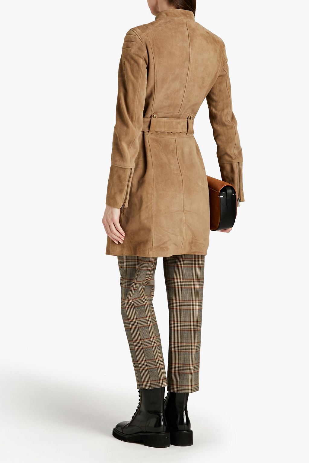 BELSTAFF Mollison zip-detailed belted suede coat