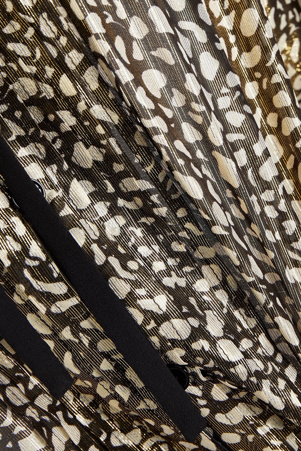 VICTORIA BECKHAM Pintucked metallic printed silk-blend crepe shirt
