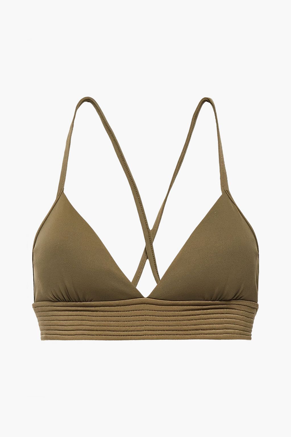Lace up triangle bikini top