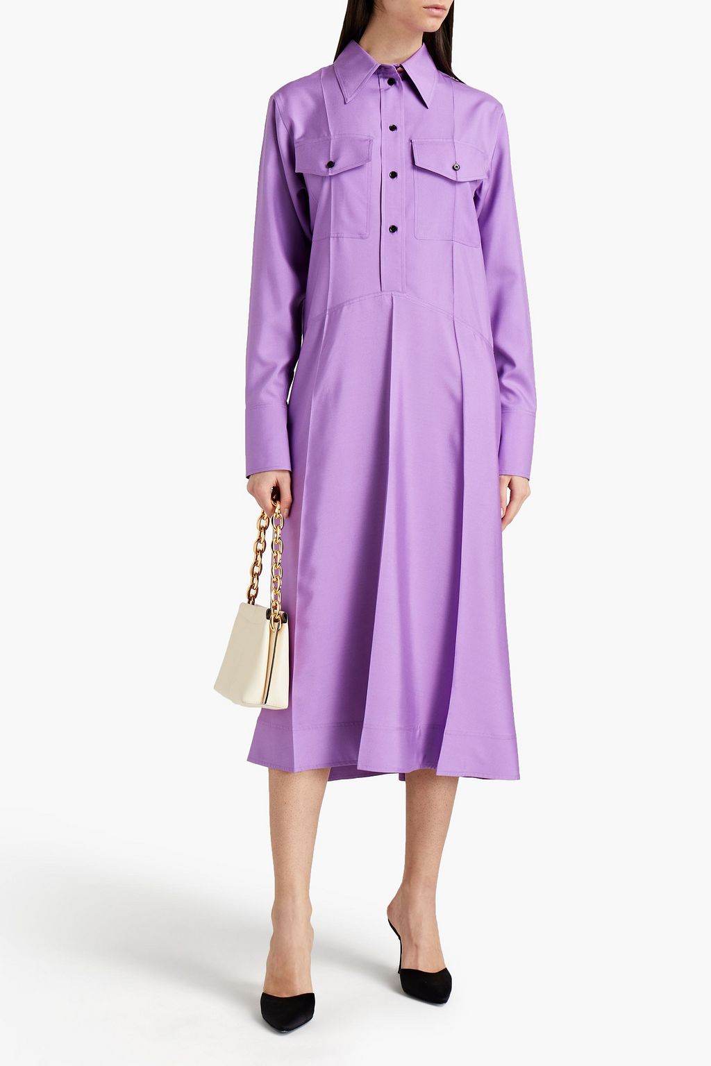 VICTORIA BECKHAM Silk crepe de chine midi dress