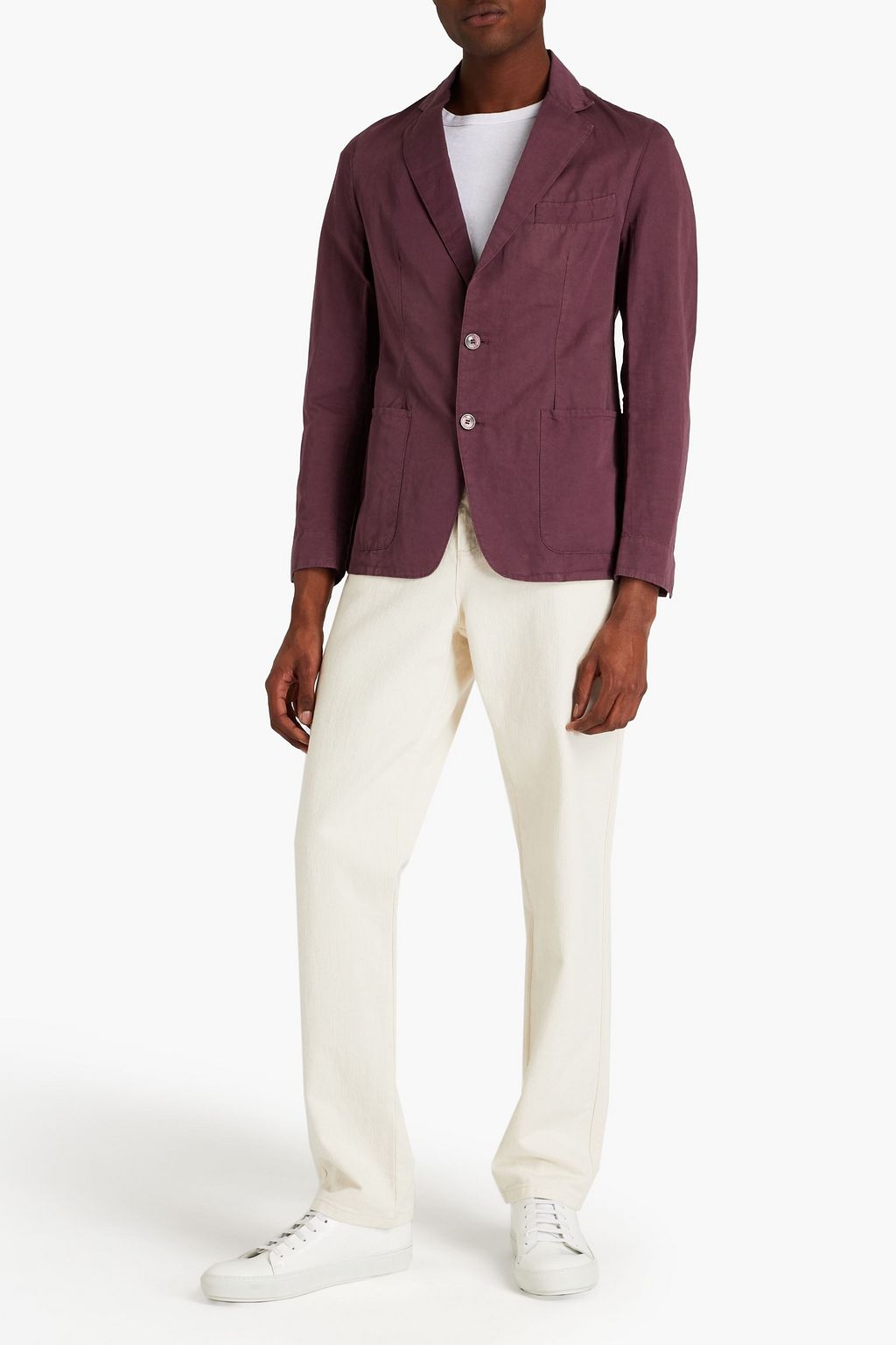 OFFICINE GÉNÉRALE Slim-fit cotton and linen-blend blazer