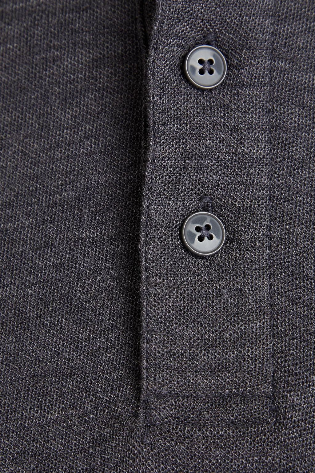 Z ZEGNA Melange wool and cotton-blend piqué polo shirt