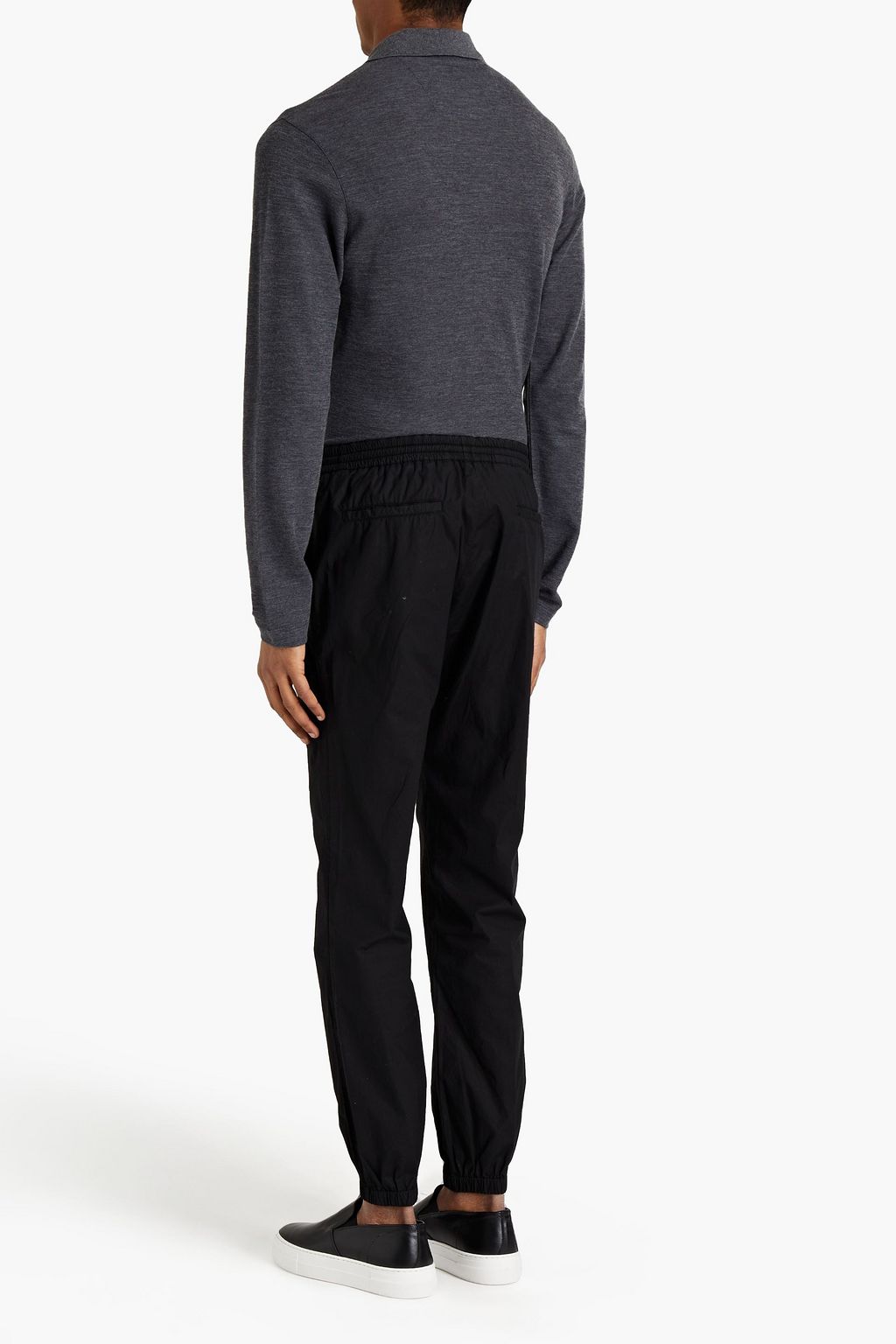 Z ZEGNA Melange wool and cotton-blend piqué polo shirt
