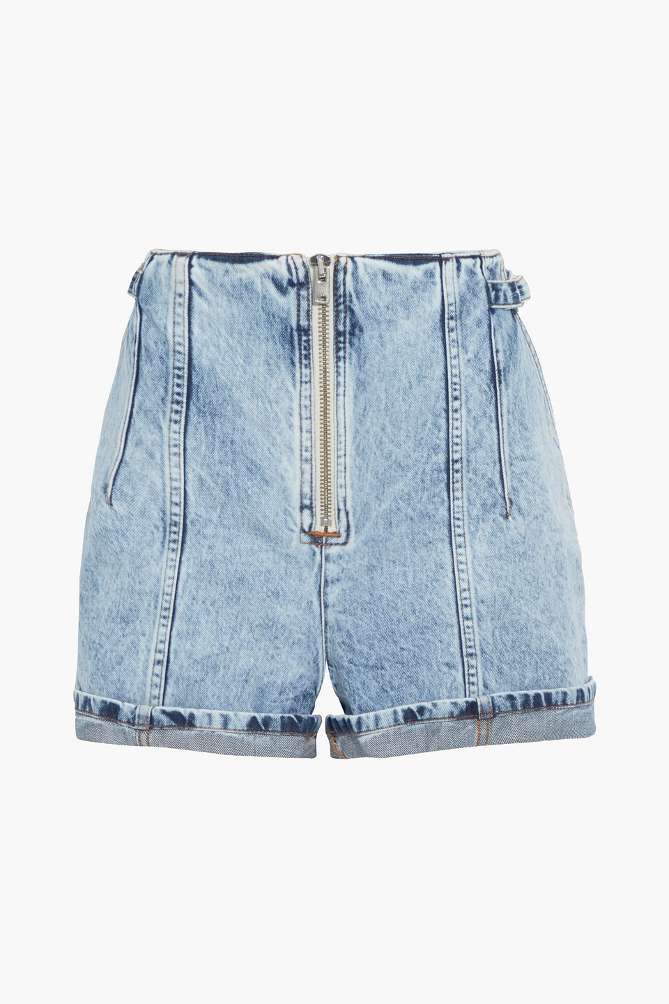 IRO - Powelly acid-wash denim shorts - Blue
