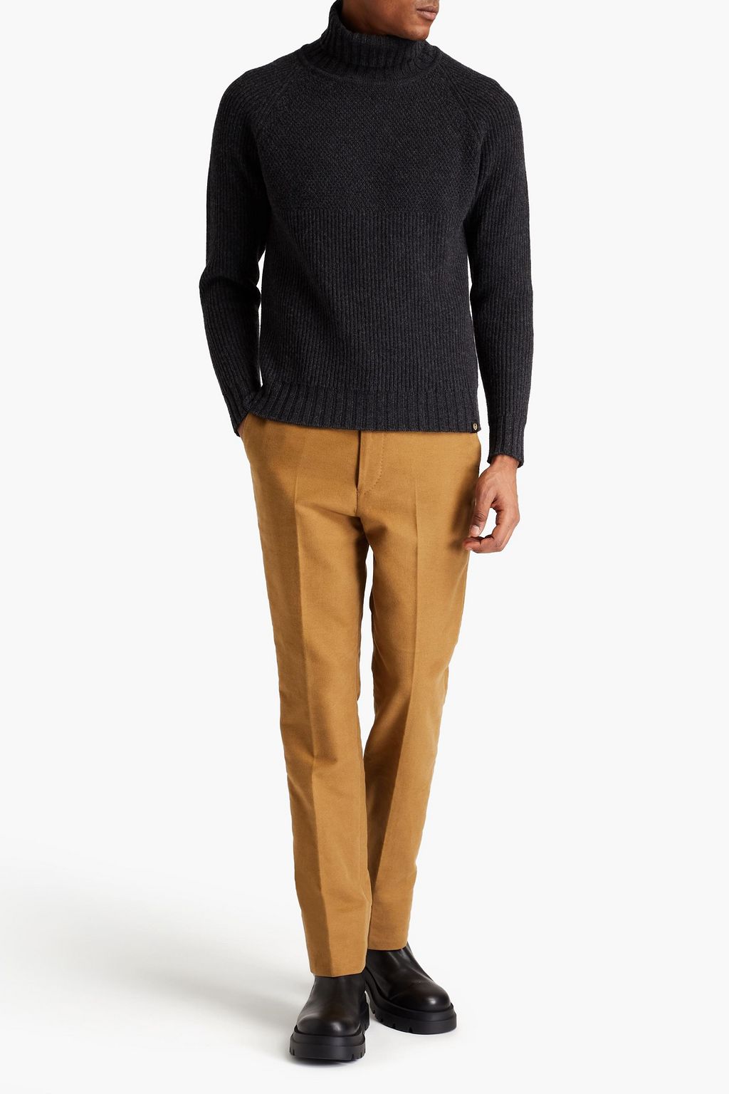 BELSTAFF Marine ribbed wool turtleneck sweater