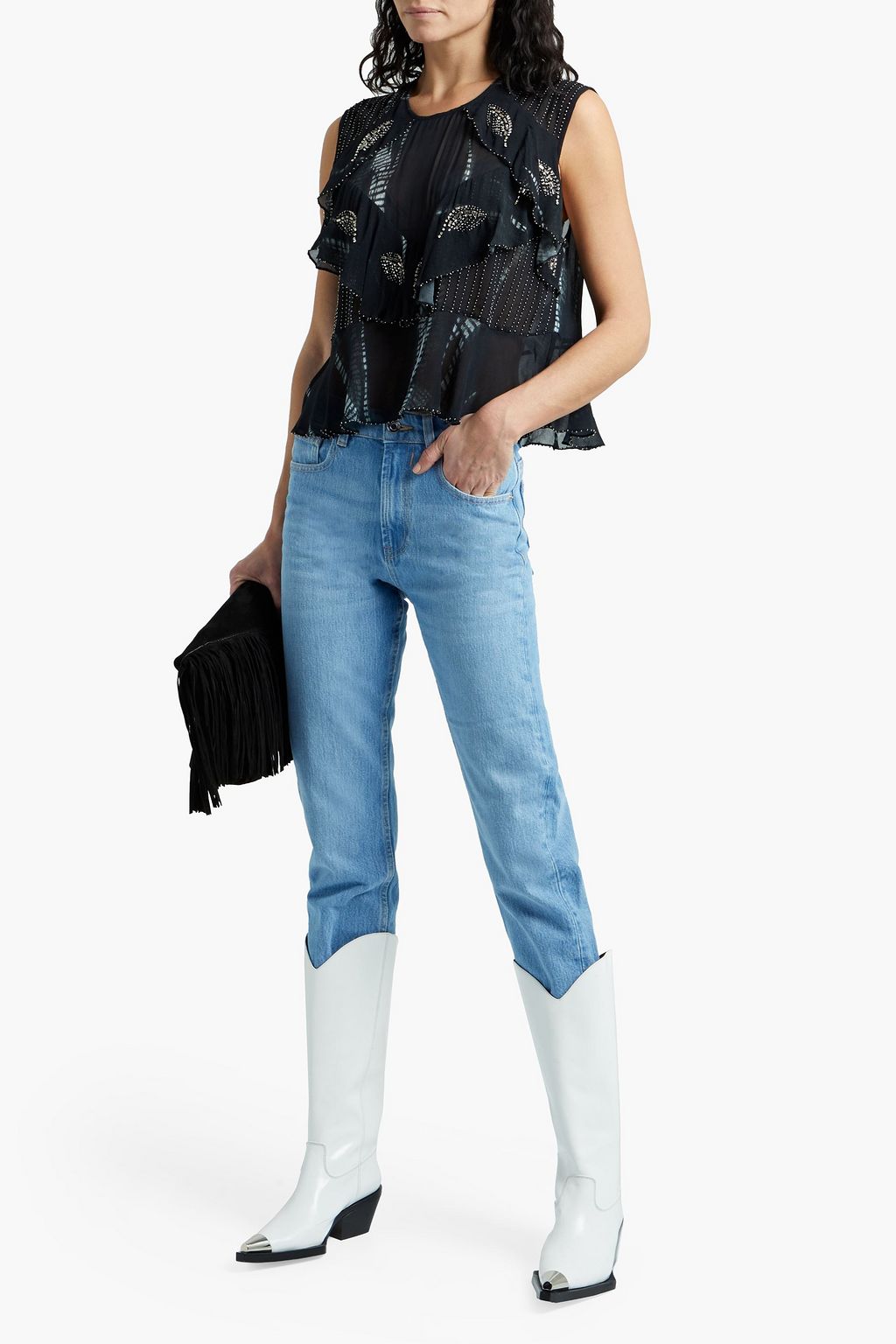IRO Hypnosis cropped high-rise straight-leg jeans
