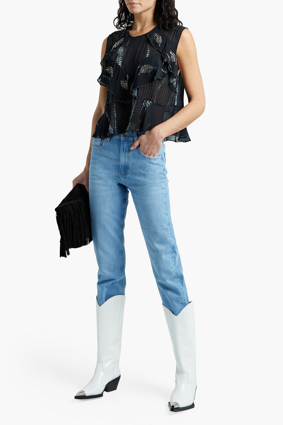 Iro Hypnosis Cropped High-rise Straight-leg Jeans In Light Denim