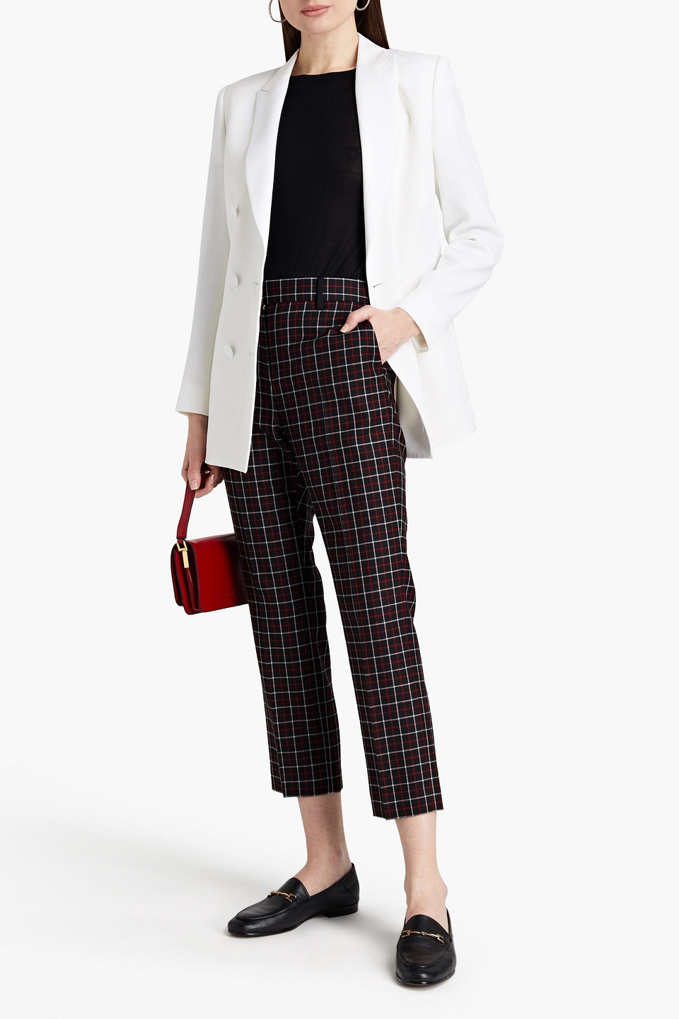 Paul Smith Double-breasted Satin-trimmed Wool Blazer In White
