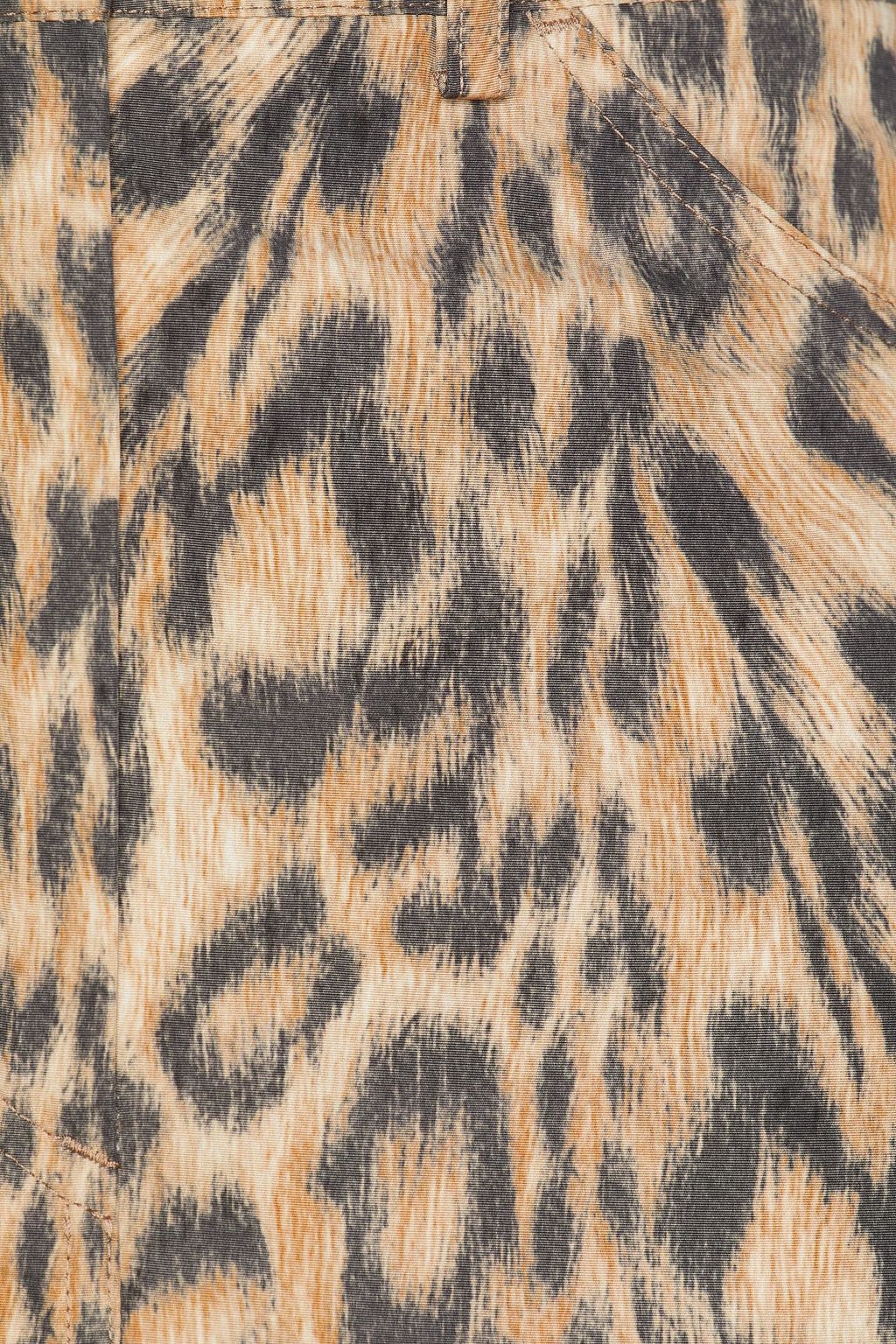 VICTORIA BECKHAM Leopard-print shell skirt