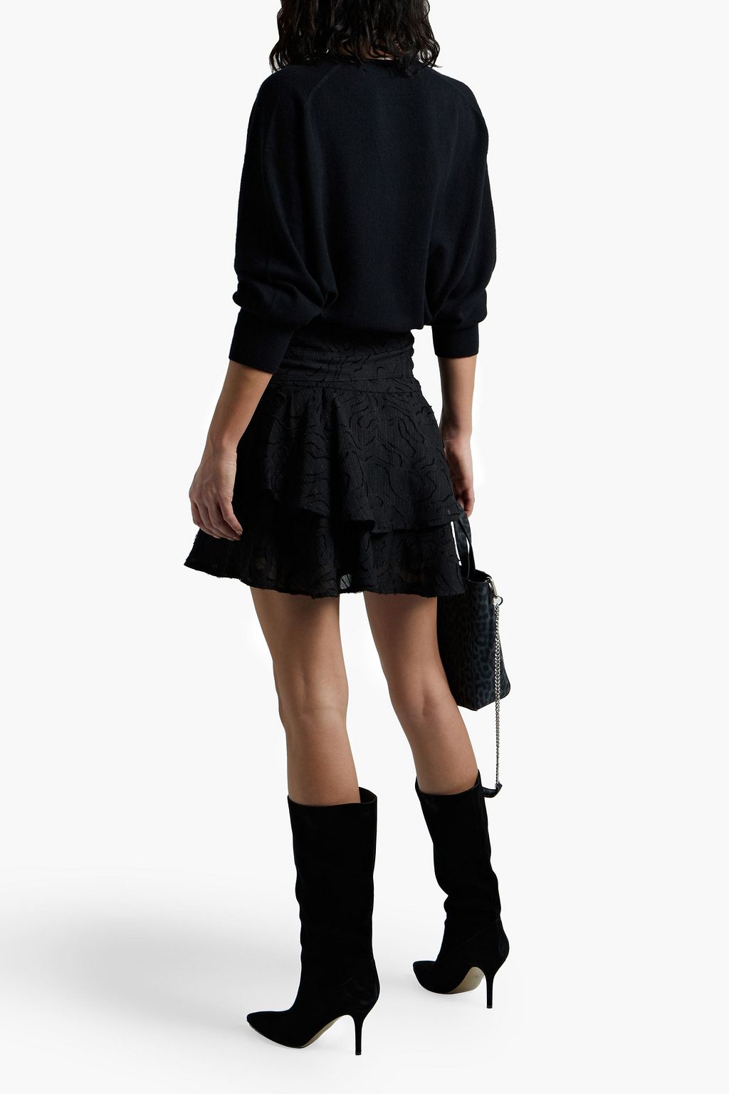 IRO Rakley tie-front metallic layered fil coupé mini skirt