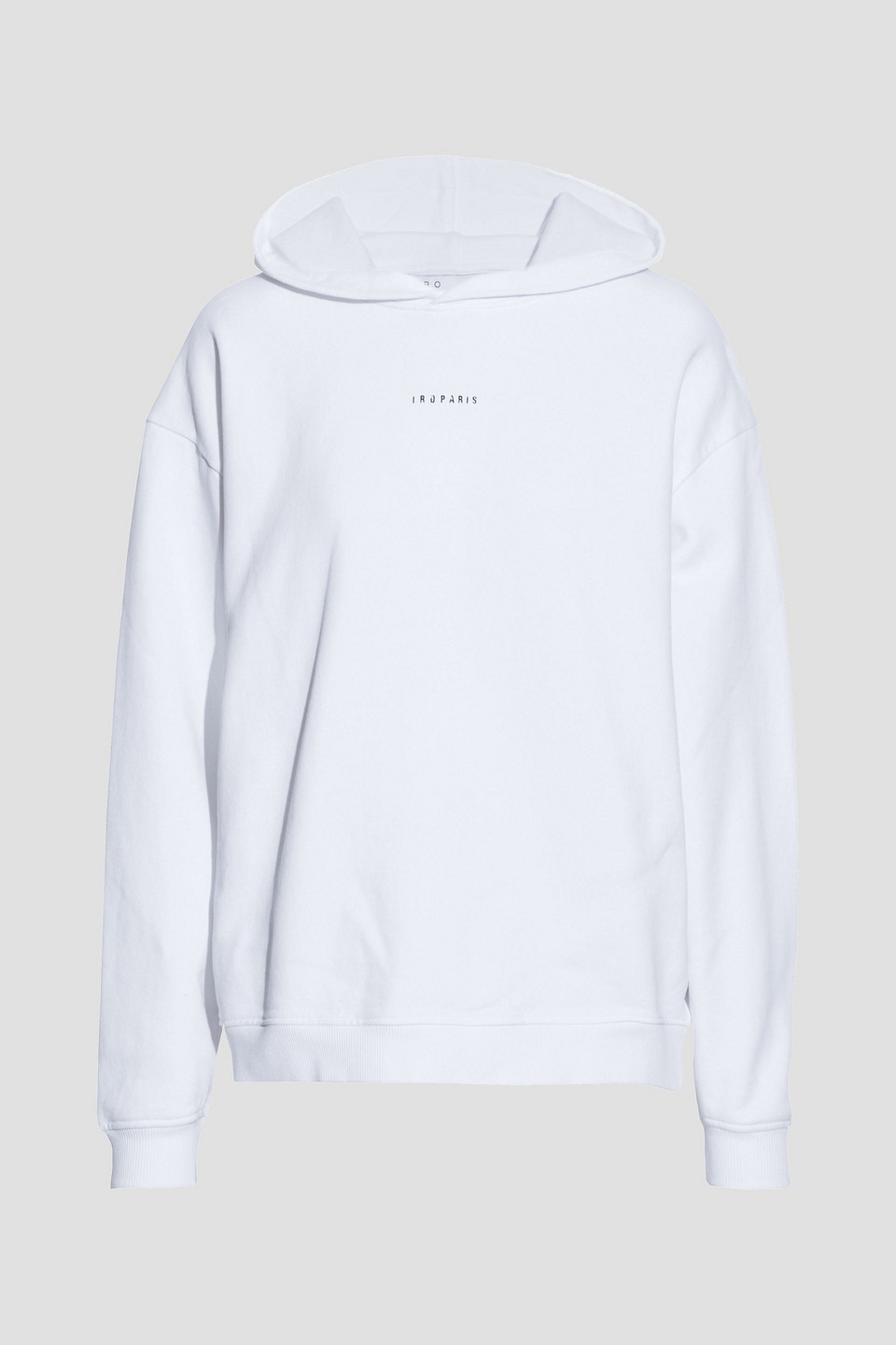 iro - lise printed cotton-fleece hoodie - white - s