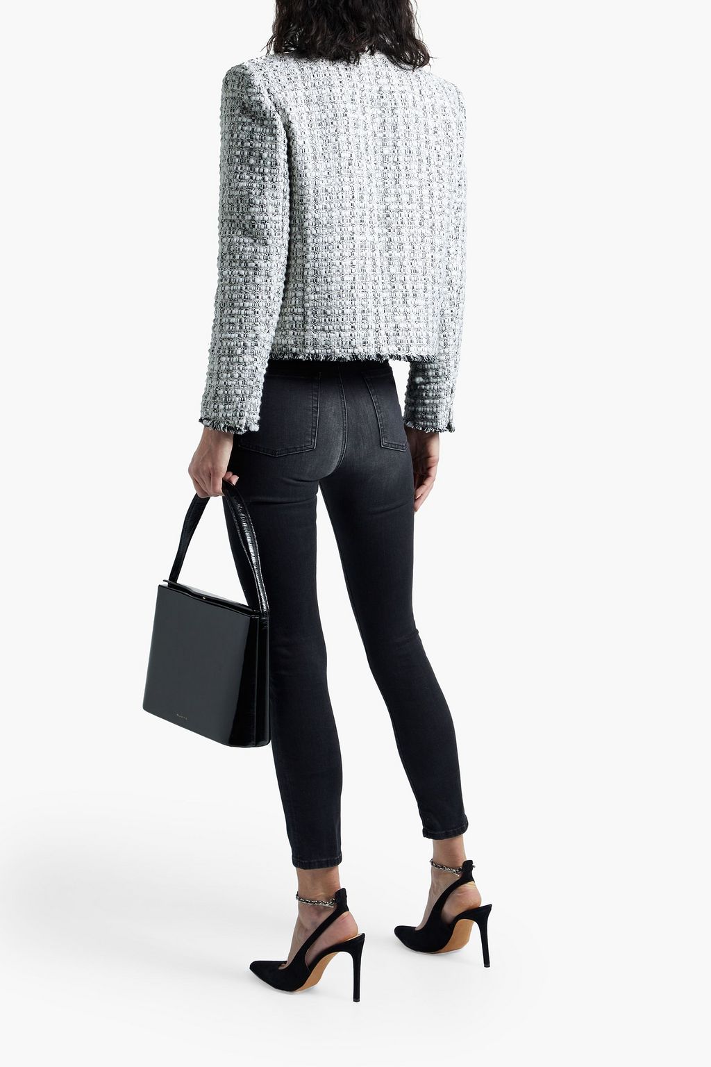 IRO Mercia frayed bouclé-tweed jacket
