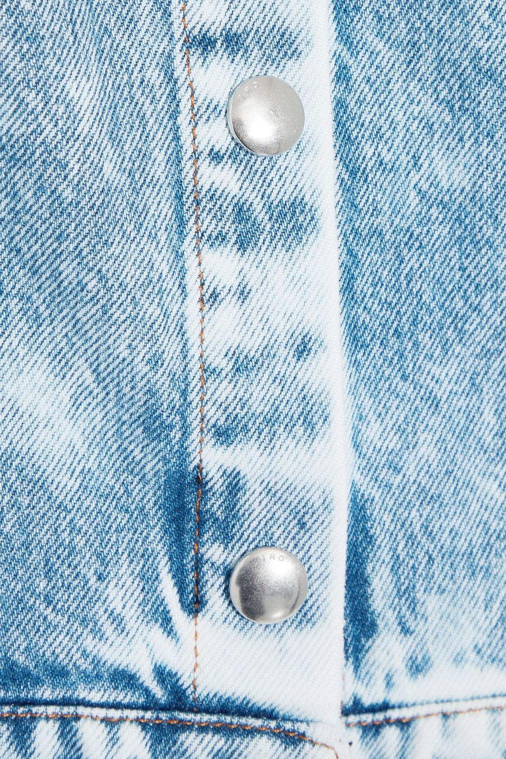 IRO Mondelan belted acid-wash denim playsuit