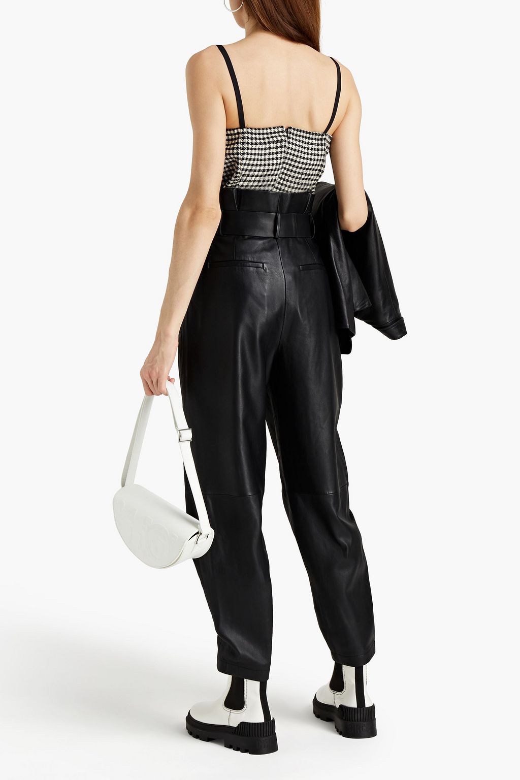 REDVALENTINO Karottenhose aus Leder mit Gürtel