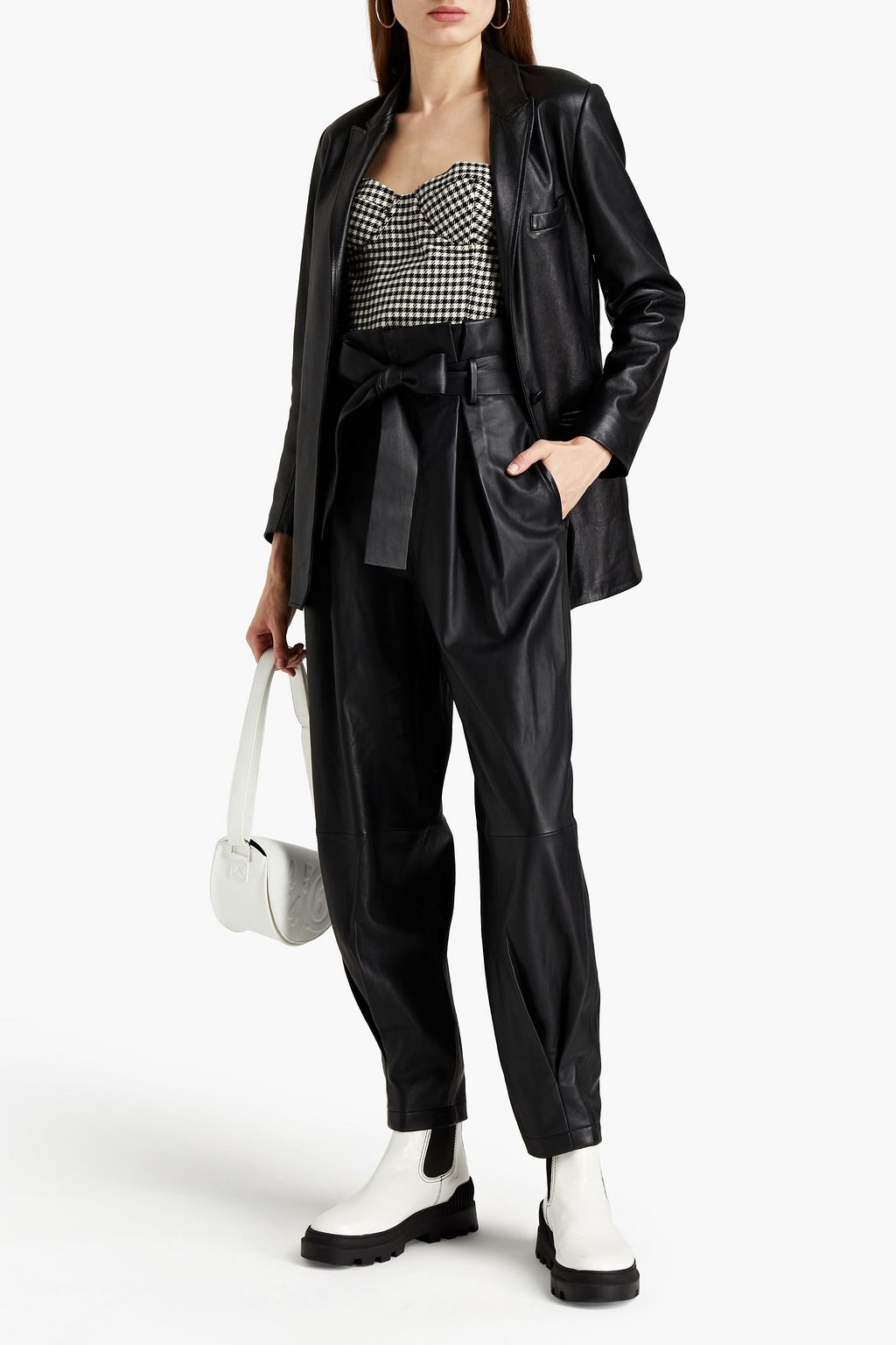 REDVALENTINO Karottenhose aus Leder mit Gürtel