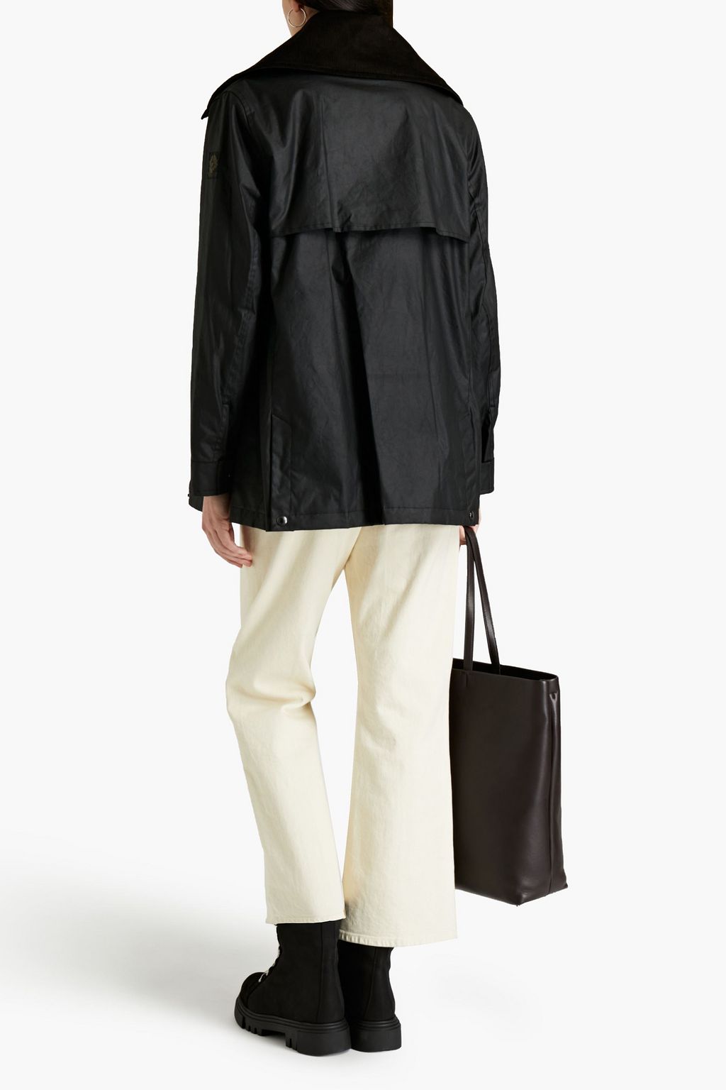 BELSTAFF Belva velvet-trimmed coated-cotton jacket