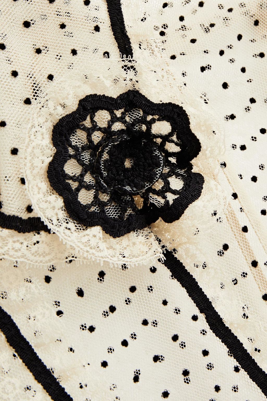 REDVALENTINO Lace-trimmed Swiss dot top