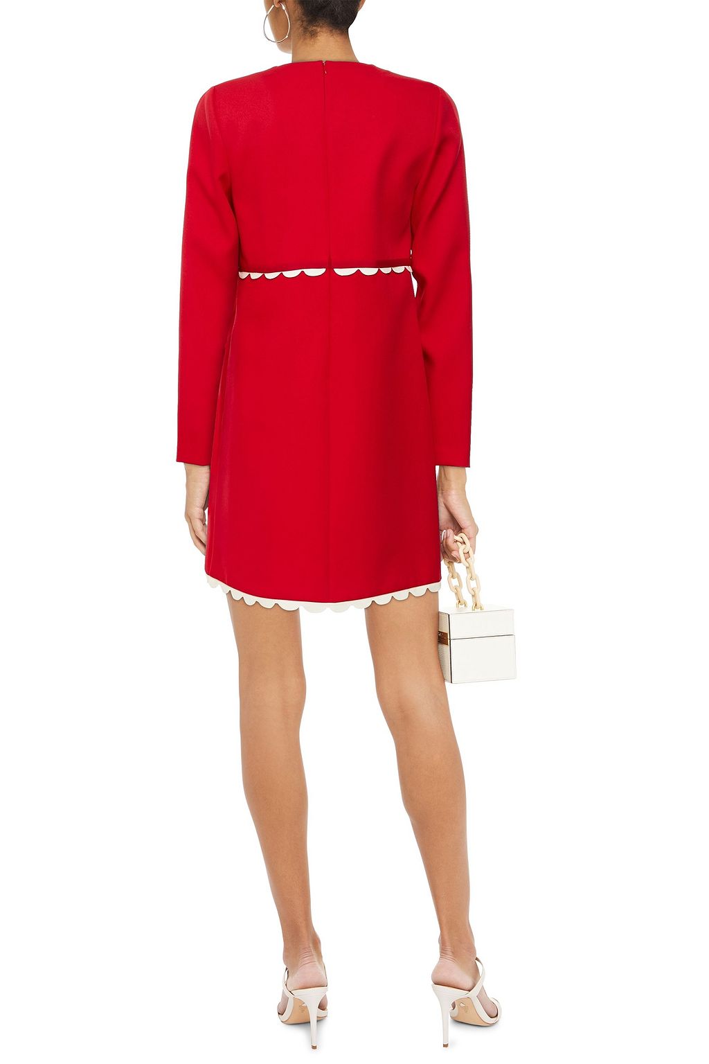 REDVALENTINO Scalloped crepe mini dress