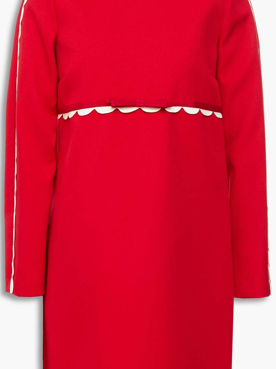 scalloped crepe mini dress