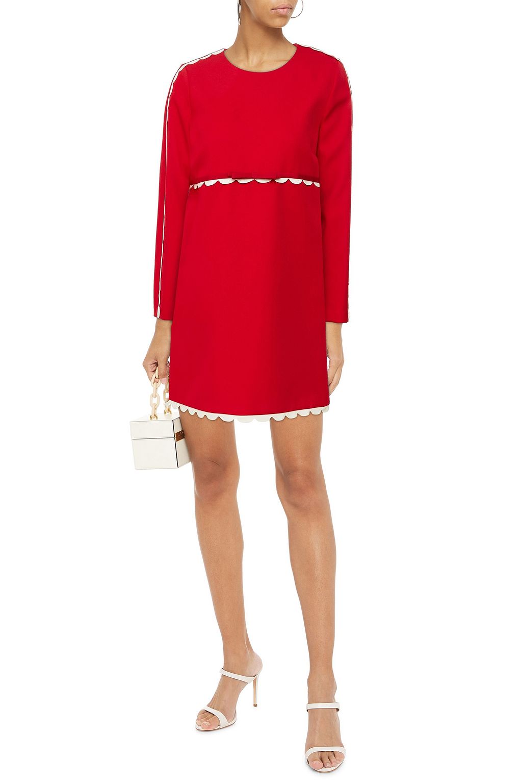 REDVALENTINO Scalloped crepe mini dress