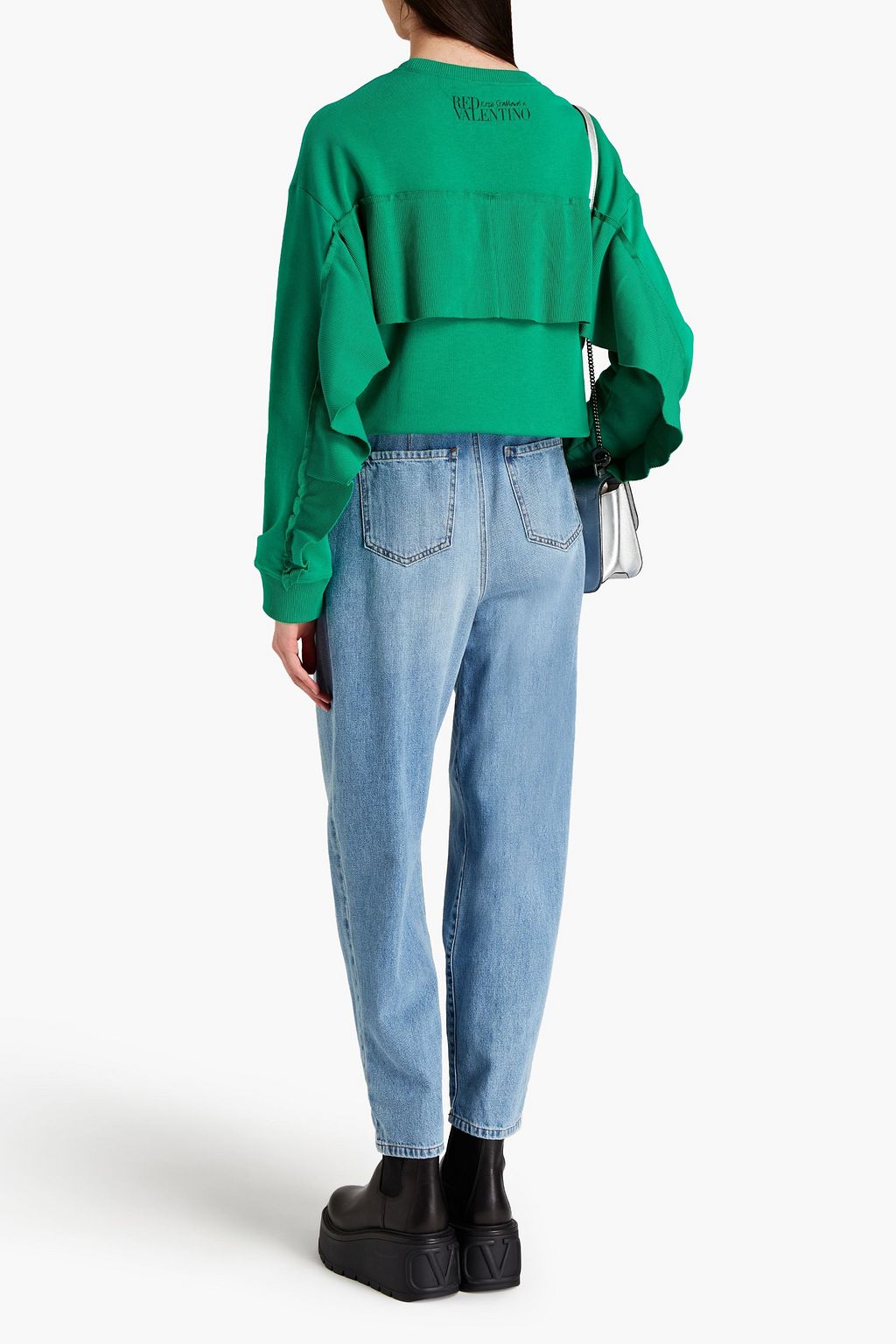 REDVALENTINO Pleated high-rise tapered jeans